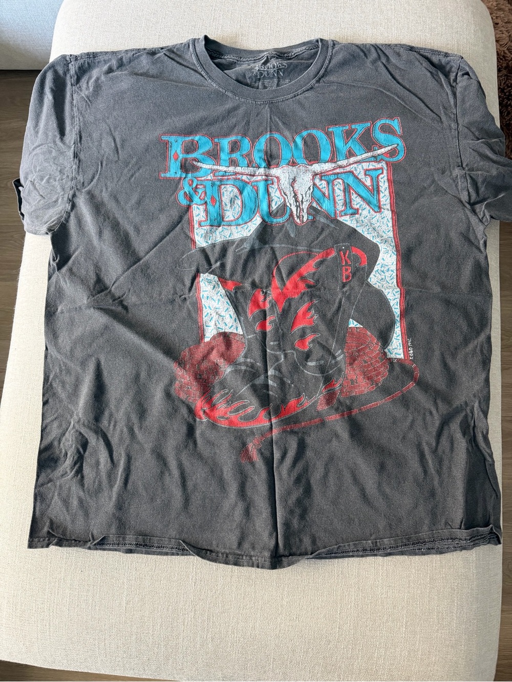 Roots Black Short Sleeve Tee with Red and Turquoise Graphic